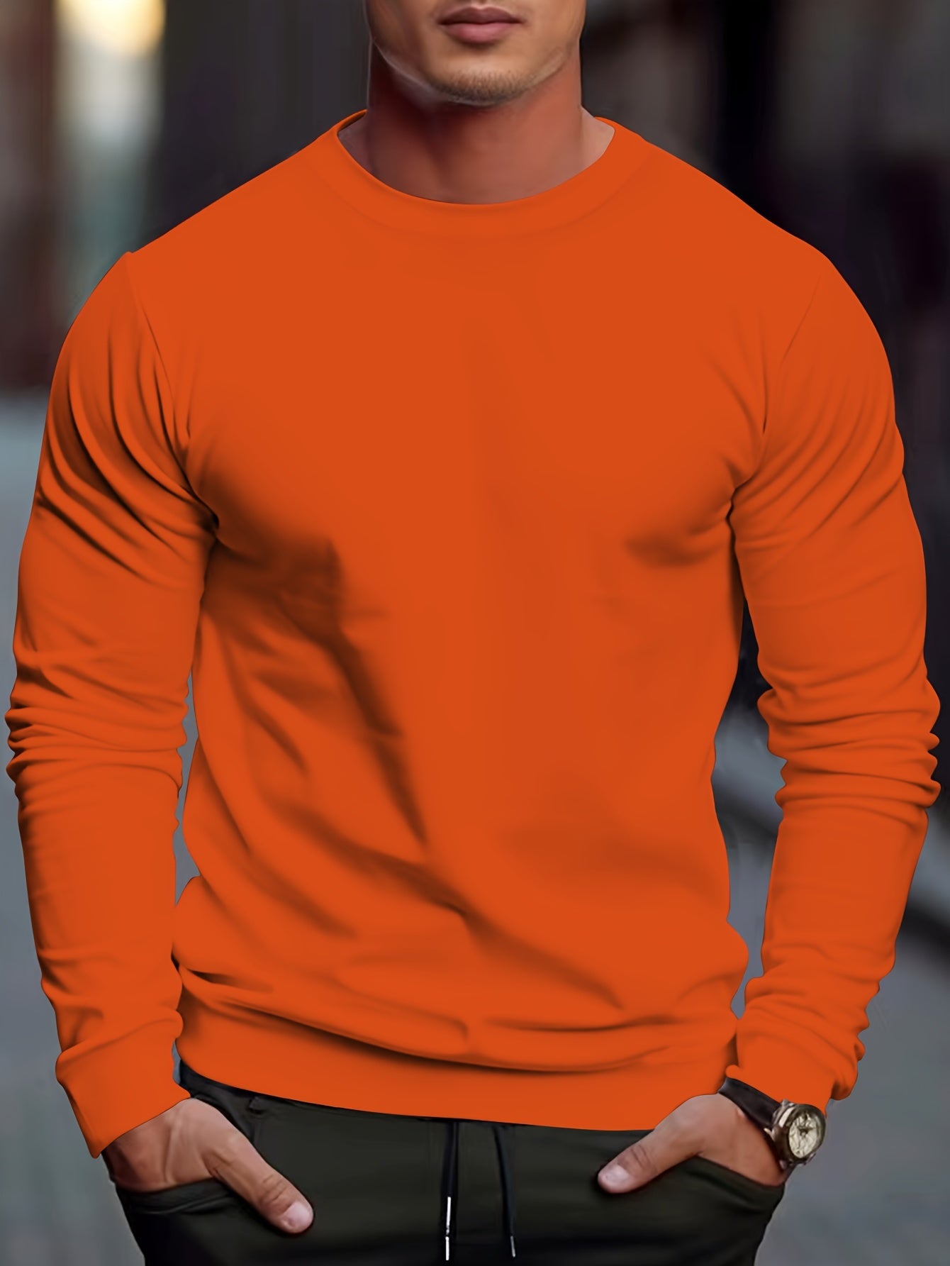 Cozy Fit Solid Crew Neck Sweatshirt - Active Sweatshirts for Men - Soft, Breathable, Casual Pullover for Fall and Winter - Perfect for Outdoor Activities