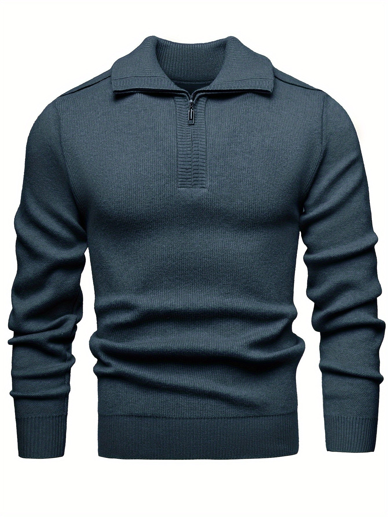 Men's Versatile Knit Sweater with 1/4 Zip Collar - Warm, Thick Pullover for Fall & Winter | Perfect for Casual Outings, Golf & Date Nights