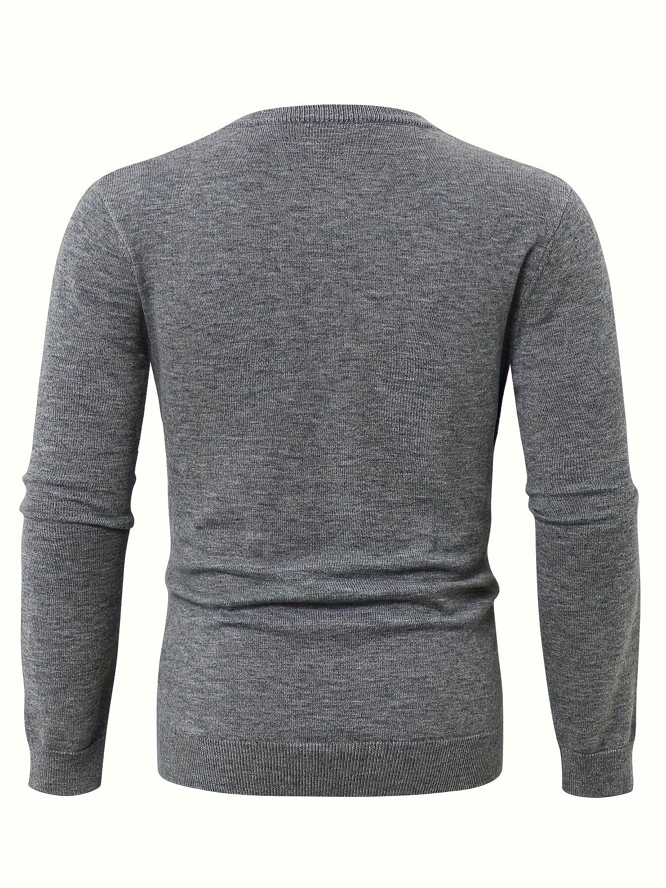 Men's Slim-fit Crew Neck Sweater - Soft Solid Knitted Pullover for Casual Fall and Winter Wear with Long Sleeve