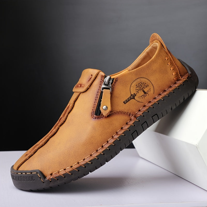 Men's Vintage Lightweight Breathable Handmade Loafer Shoes For Outdoor