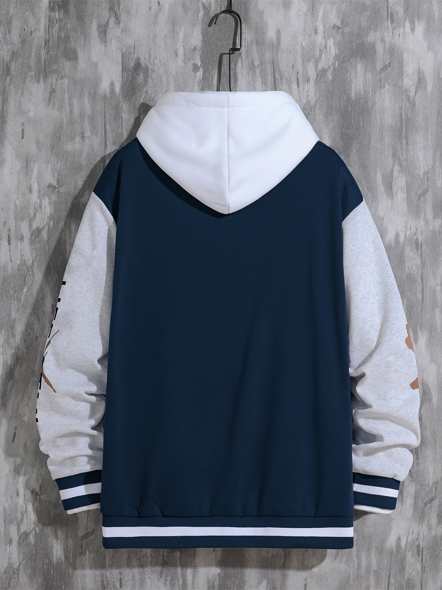 Men's Letter Print Varsity Jacket - Casual Baseball Coat for Spring and Autumn