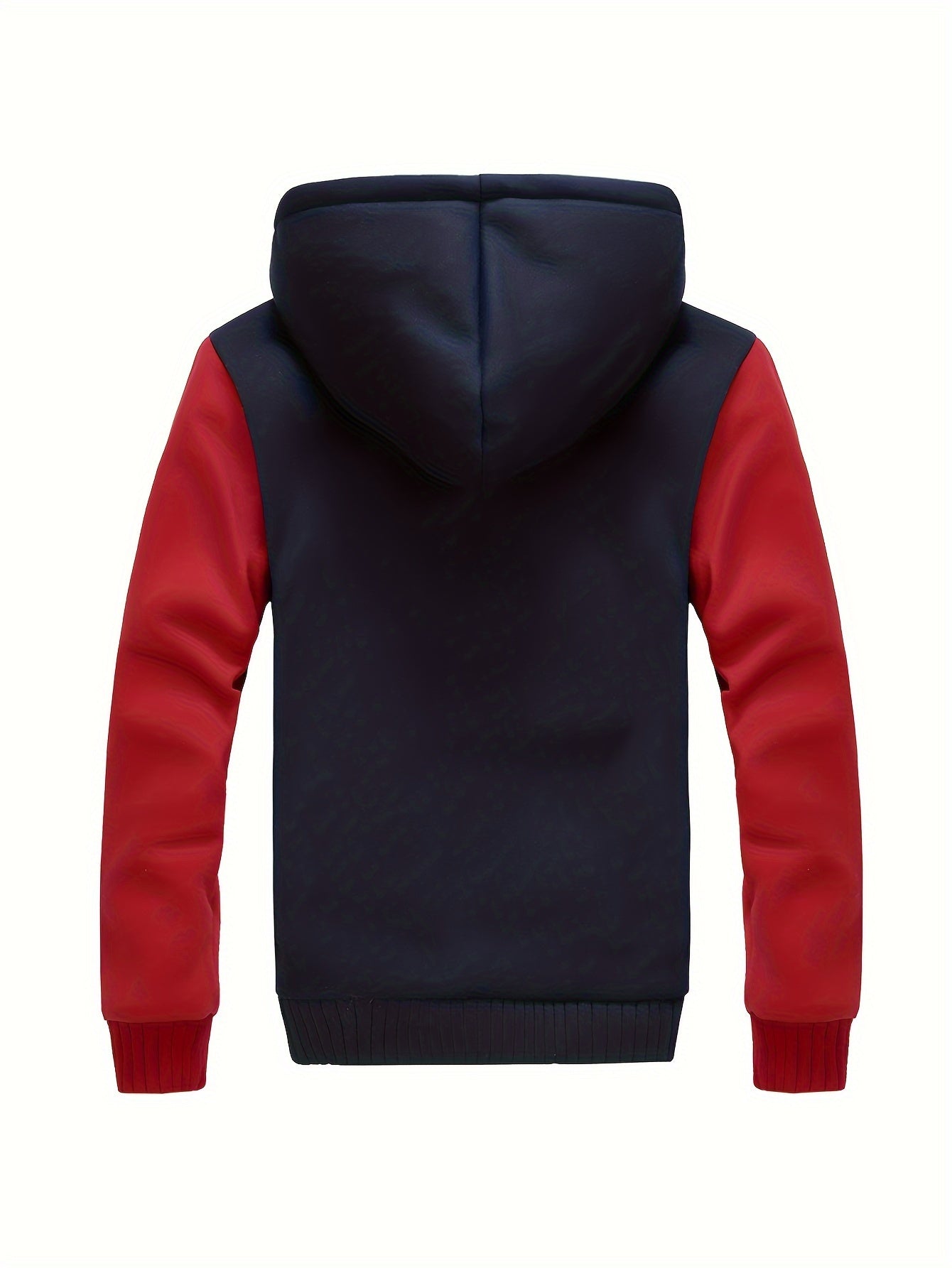 Men's Casual Warm Fleece Hooded Coat, Warm Thick Zip Up Hoodie For Fall Winter