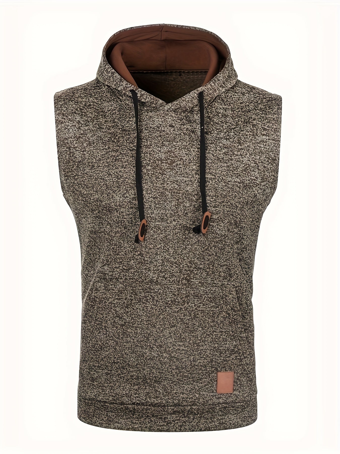 Elegant Hooded Mid Stretch Vest, Men's Casual Vintage Style Sleeveless Sweater Vest For Fall Winter