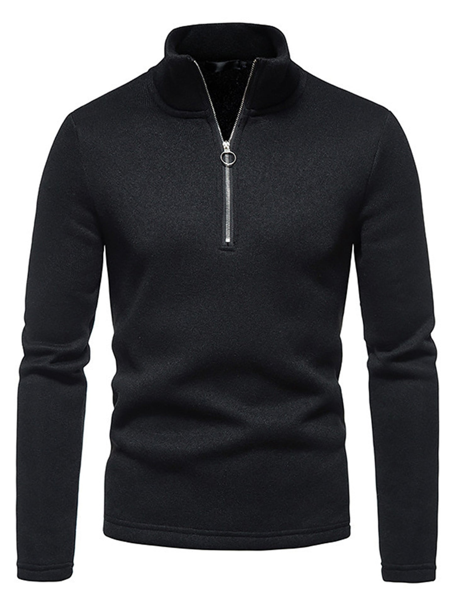 Men's Stylish Half-Zip Stand Collar Solid Sweatshirt - Active Sweatshirts for Spring and Fall - Long Sleeve, Comfortable, Versatile Tops for Casual Wear