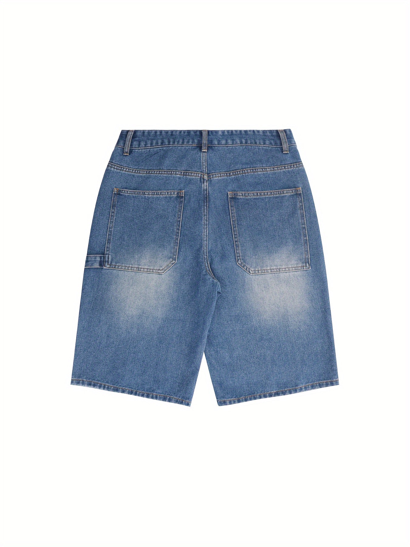 Men's Solid Loose Fit Denim Shorts For Summer, Trendy Casual Jorts