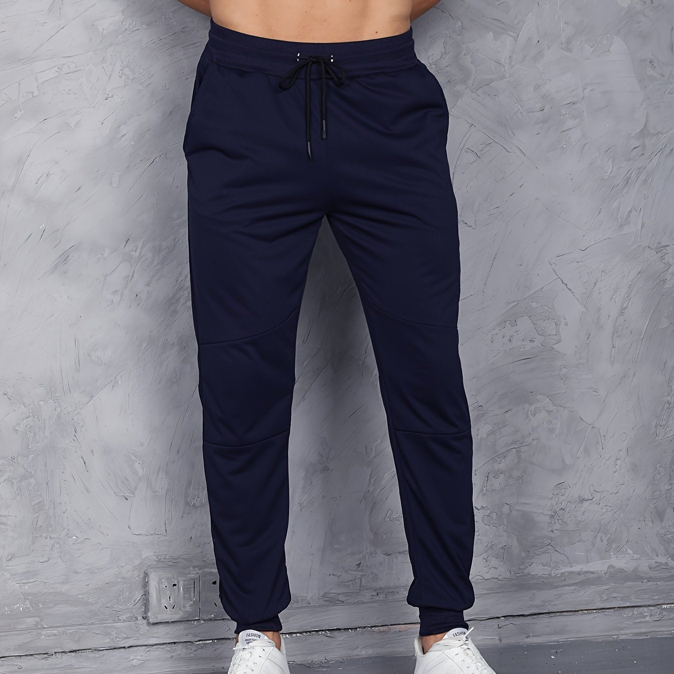 FORUWISH  -  Men's Casual And Chic Solid Slim Fit And Cuffed Sweatpants With Drawstring And Pockets, Versatile For Training Jogging Wear And Outdoors Activities