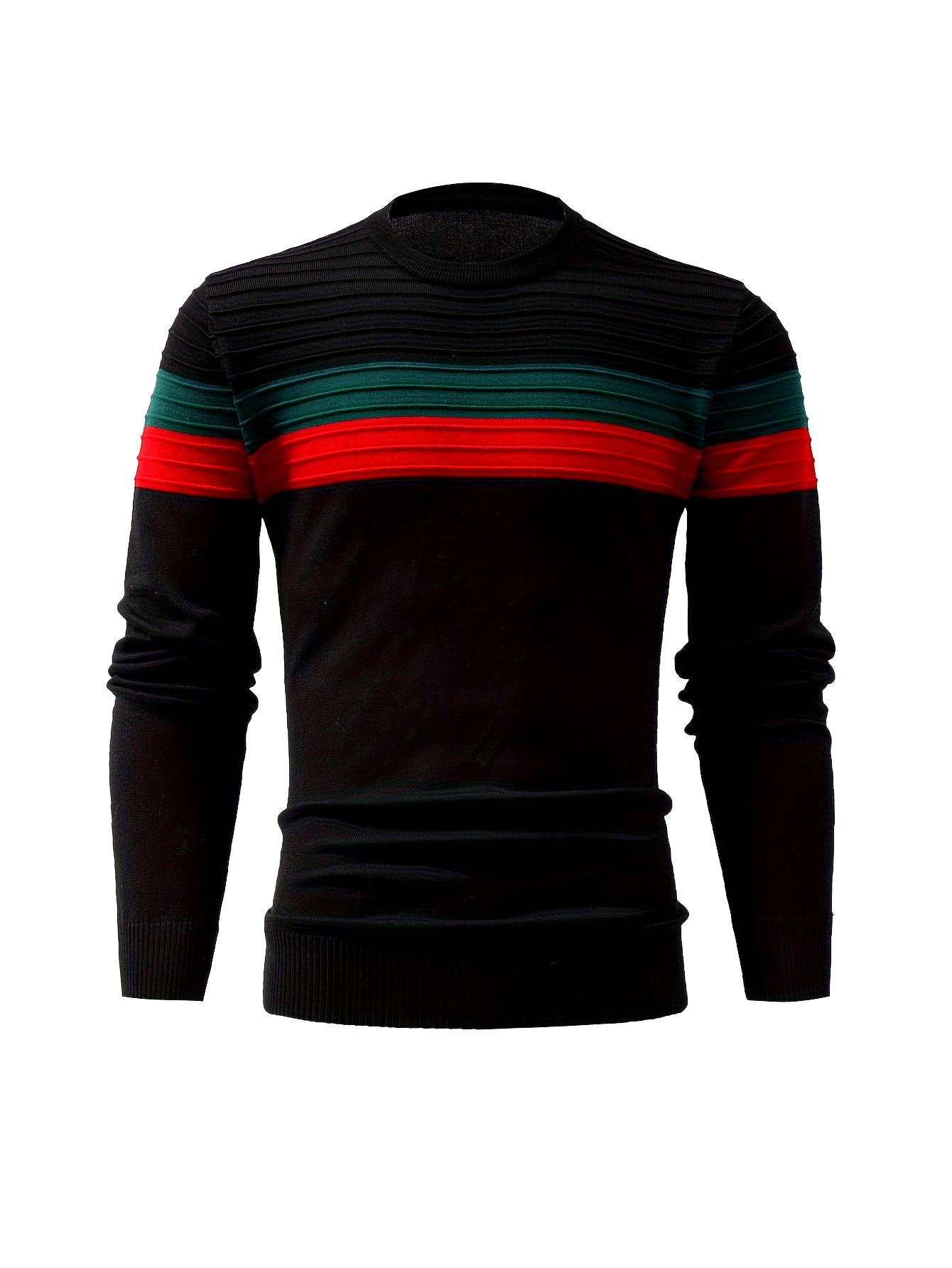 Mens Stylish Retro Striped Knit Sweater - Cozy Pullover for Winter & Fall - Versatile Streetwear, Perfect Gift Idea