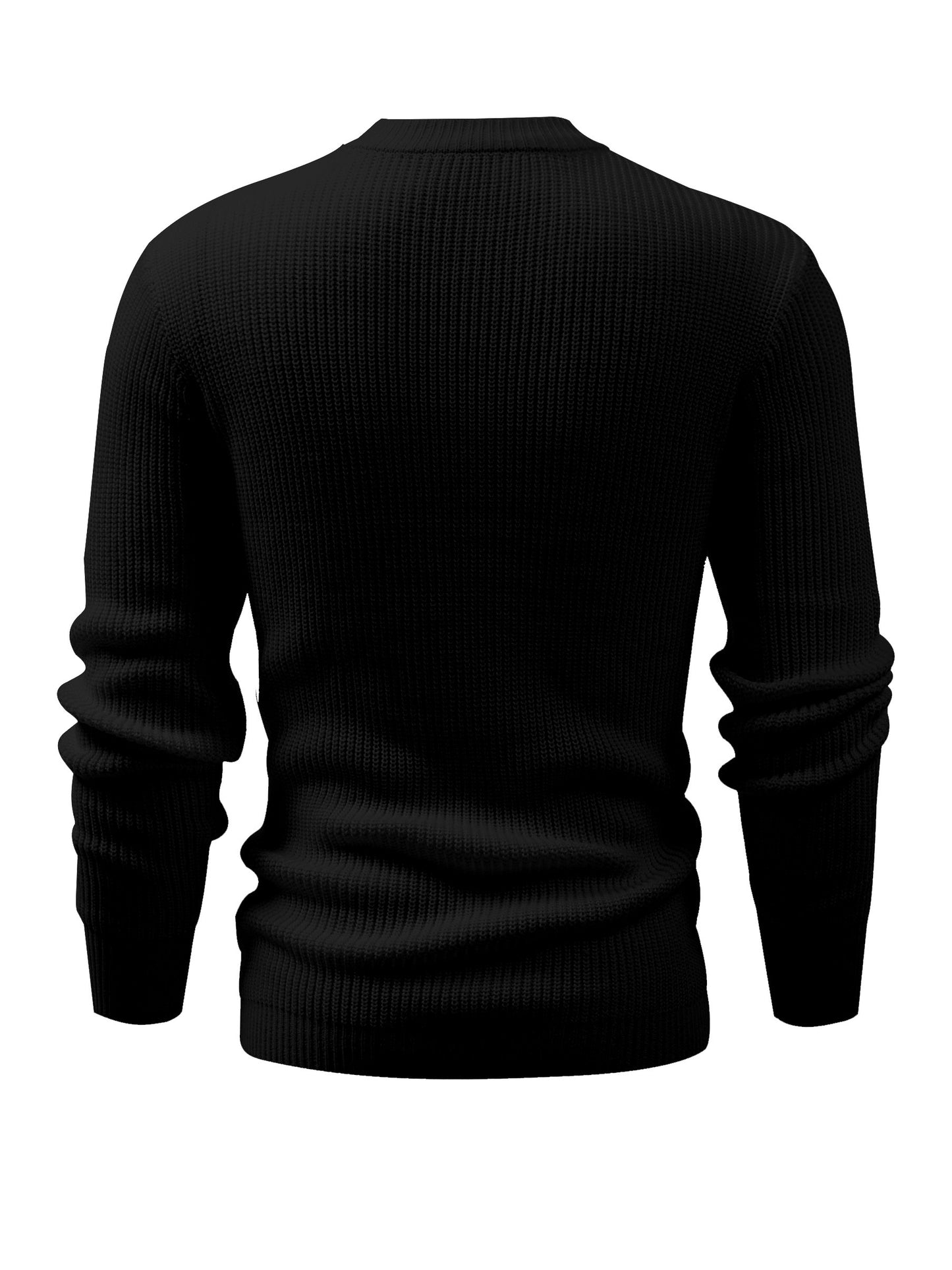 Comfortable Mens Knitted Pullover Sweater - Stylish & Warm with Mid Stretch Round Neck - All-Match Fall Winter Essential for Cool Days