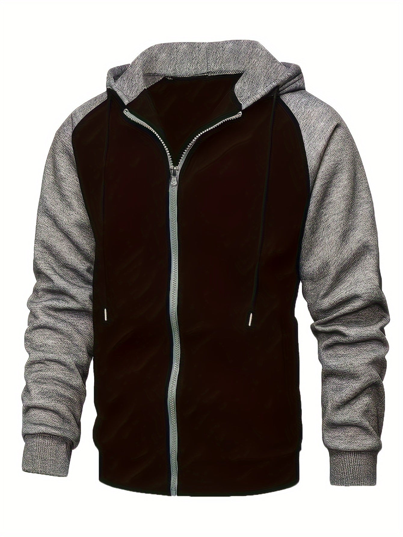 Men's Comfort Stretch Hoodie | Easy-Care Zippered Polyester Jacket - Regular Fit, Long Sleeve for Stylish Winter Warmth