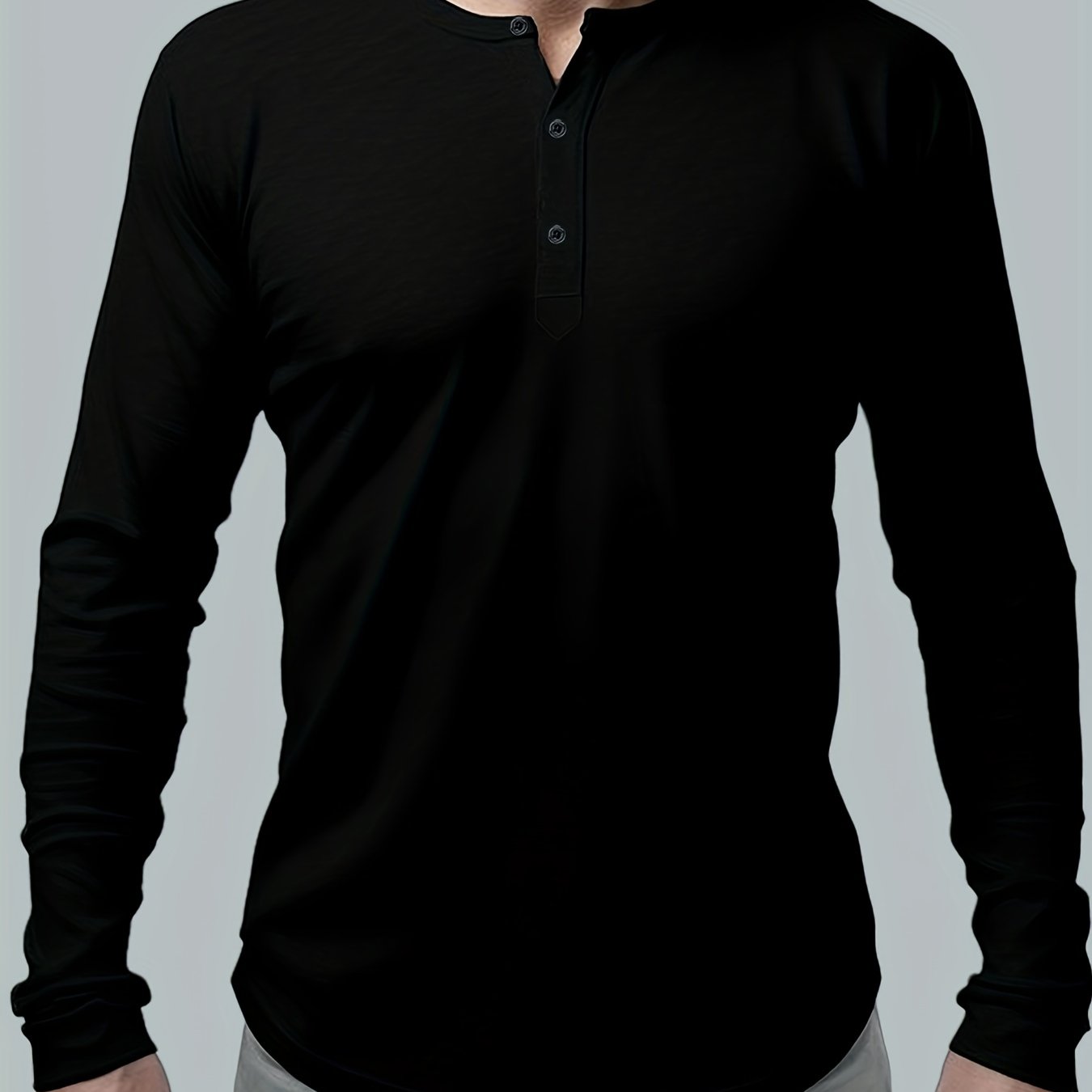 FORUWISH  -  Premium Mens Long Sleeve Henley T-Shirt - Stylish Casual Wear for Spring & Fall - Comfortable & Versatile for Outdoor & Indoor Adventures