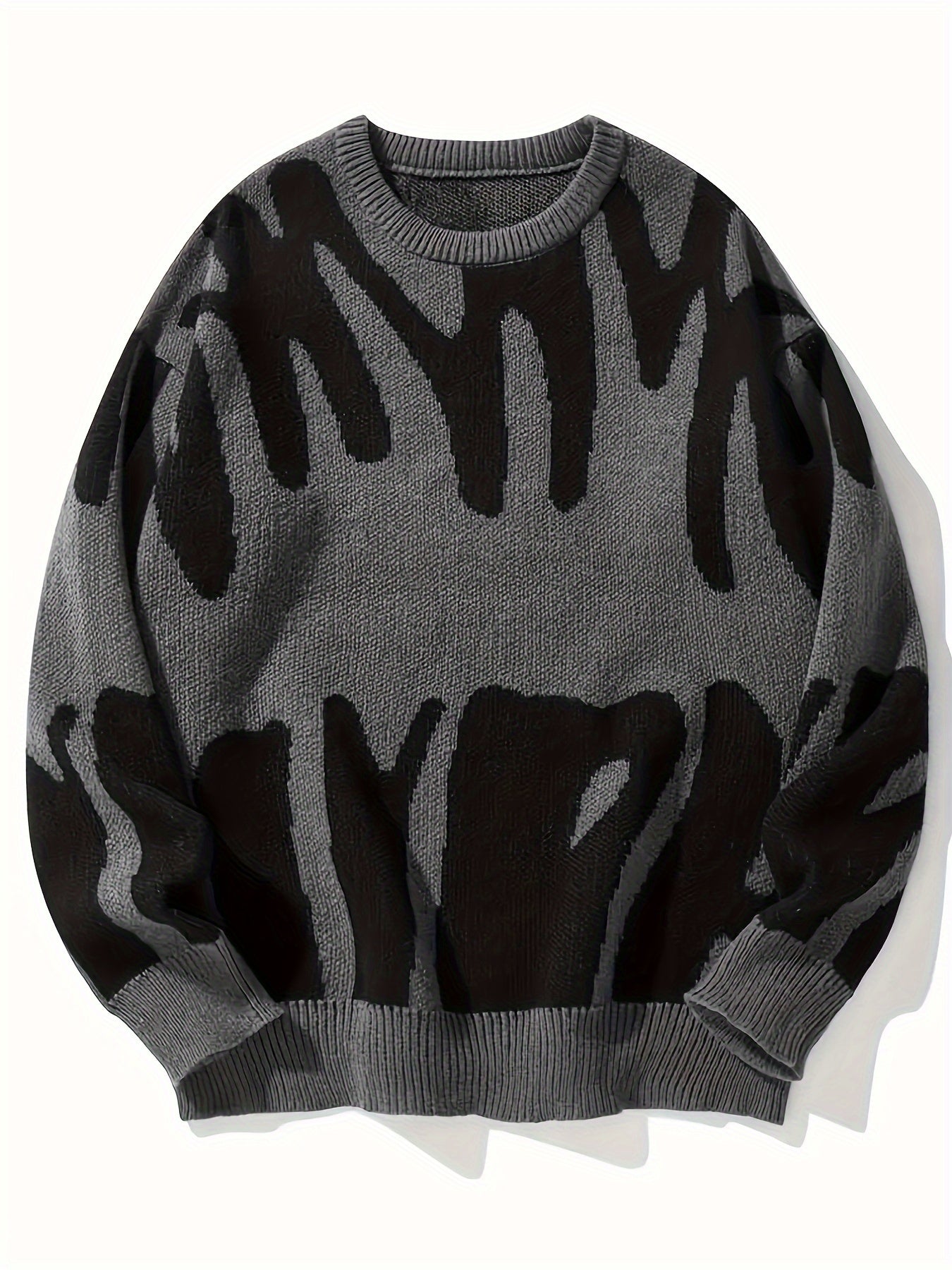 Men's Letter Print Long Sleeve And Crew Neck Sweater, Casual And Chic Tops For Spring And Autumn Leisurewear