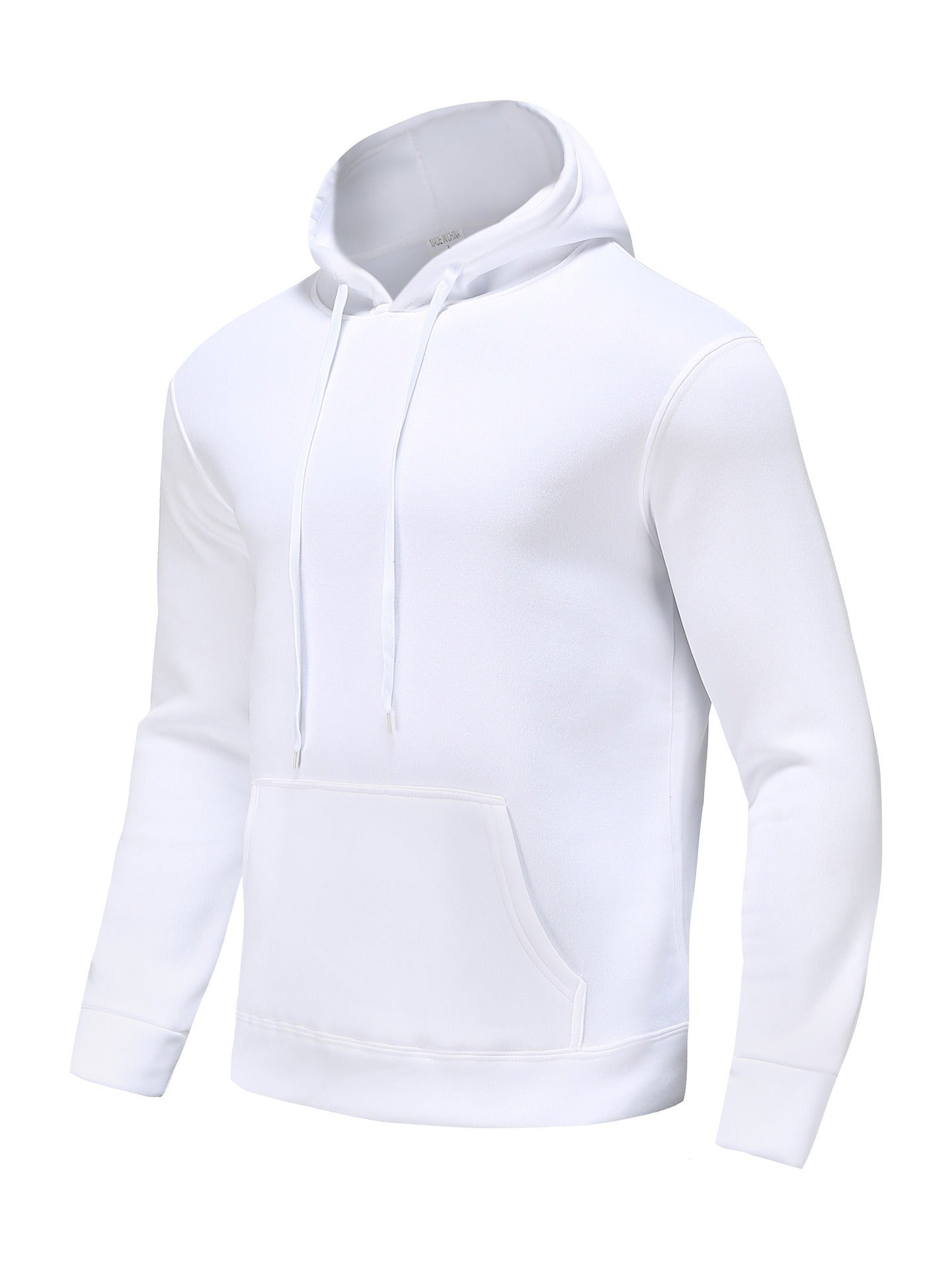 Mens Cozy Thermal Hoodie with Rich Solid Color - Pouch Pocket & Adjustable Drawstring Hood - Perfect for Casual Wear