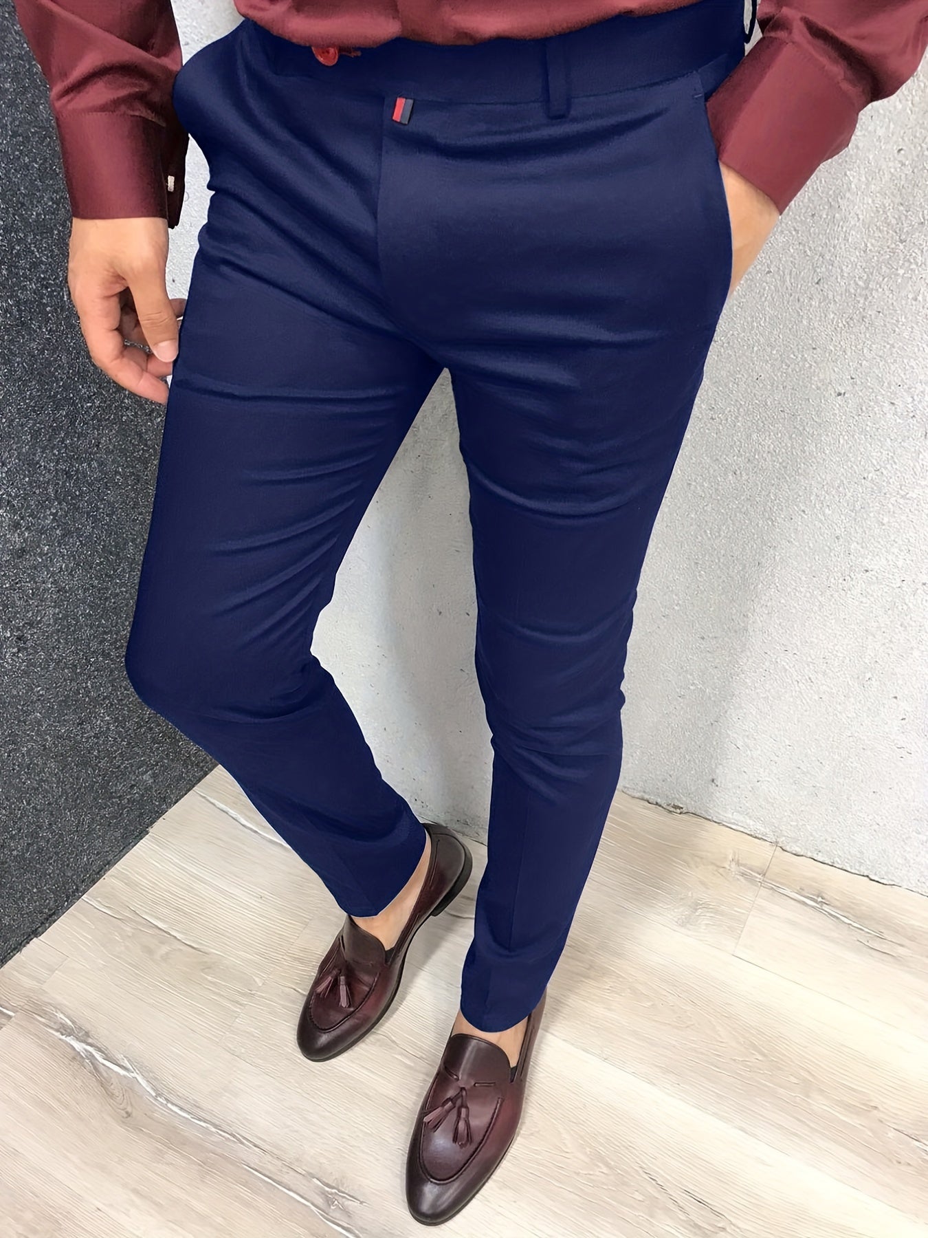 Timeless Slim Fit Elegant Dress Pants - Soft Slightly Stretch Fabric, Classic Design, Semi-Formal Solid Colors, Four-Season Versatility, Business Banquet Party Essential, Old Money Style, Comfortable Wear for Men