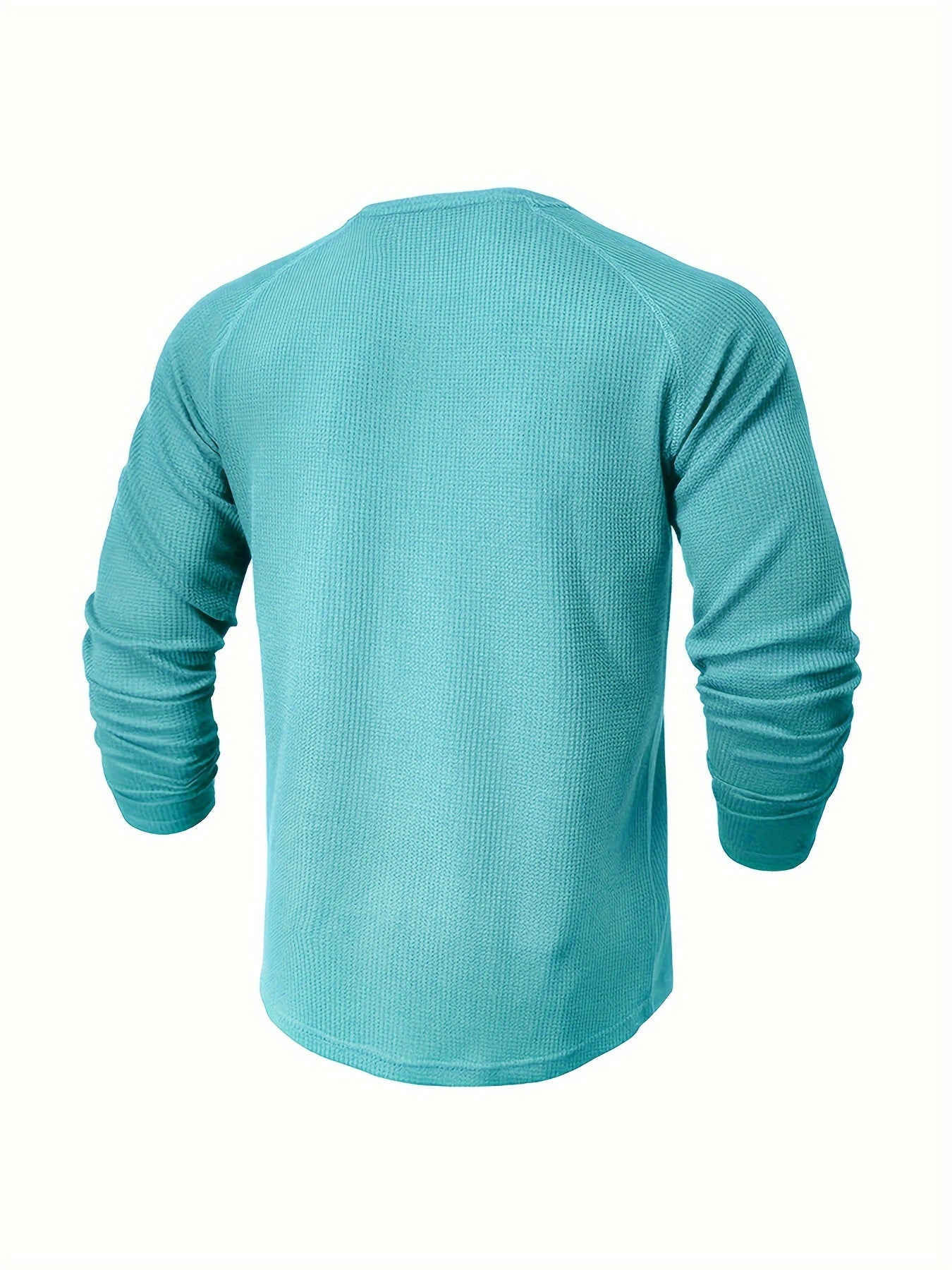 Loose Fit Mens Solid Henley Shirt - Soft Polyester Long Sleeve Crew Neck with Half Button Front and Raglan Sleeves - Perfect for Weekend Casual Spring and Fall Outdoor Activities