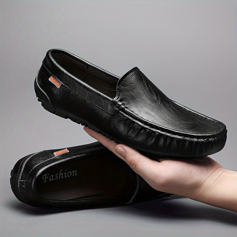 Mens Premium Split Leather Loafers - Ultra-Breathable & Featherweight Slip-Ons - Perfect for Outdoor Walking, Driving in Spring & Summer