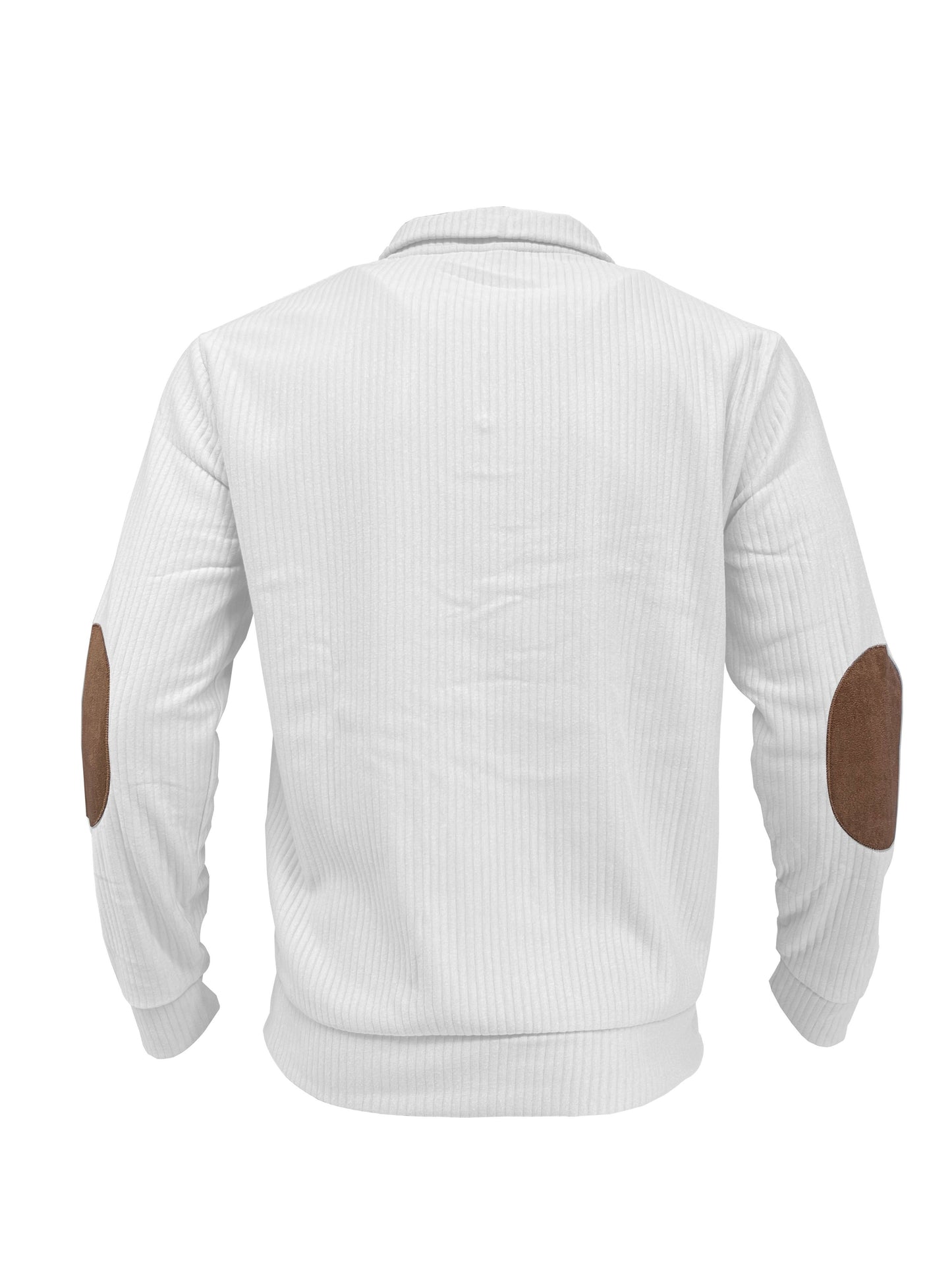 Casual Men's Ribbed Stand Collar Knit Sweater - 100% Polyester Long Sleeve Pullover with Button Detail Solid Color Comfort Fit Fall/Winter Sweater