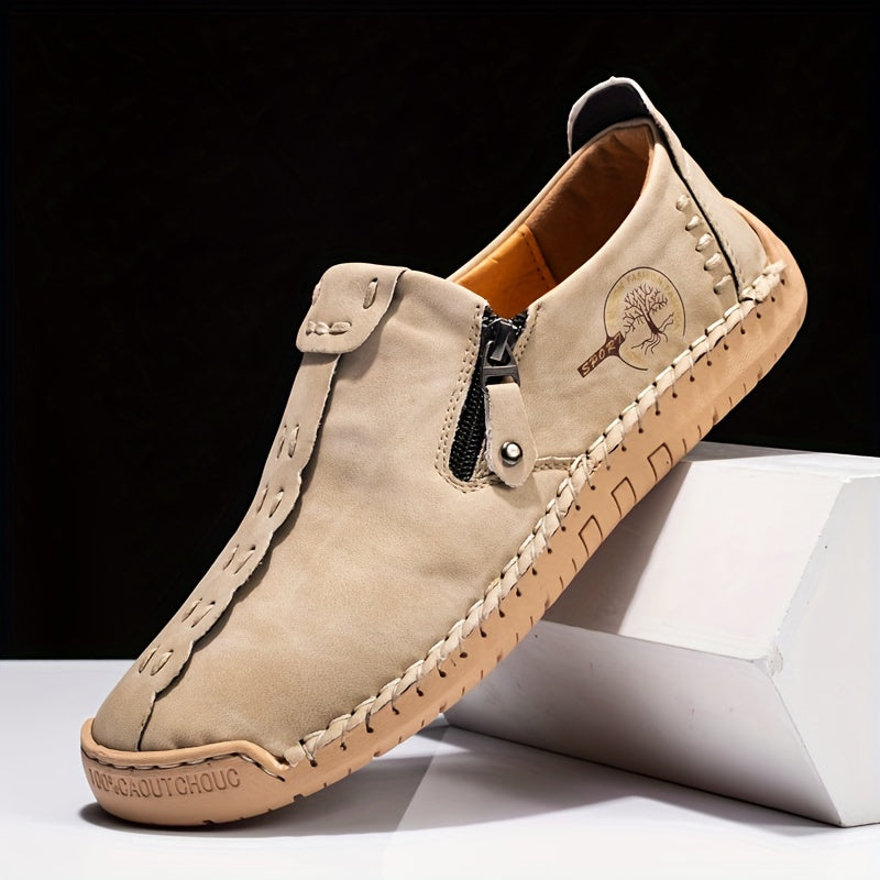 Men's Vintage Lightweight Breathable Handmade Loafer Shoes For Outdoor