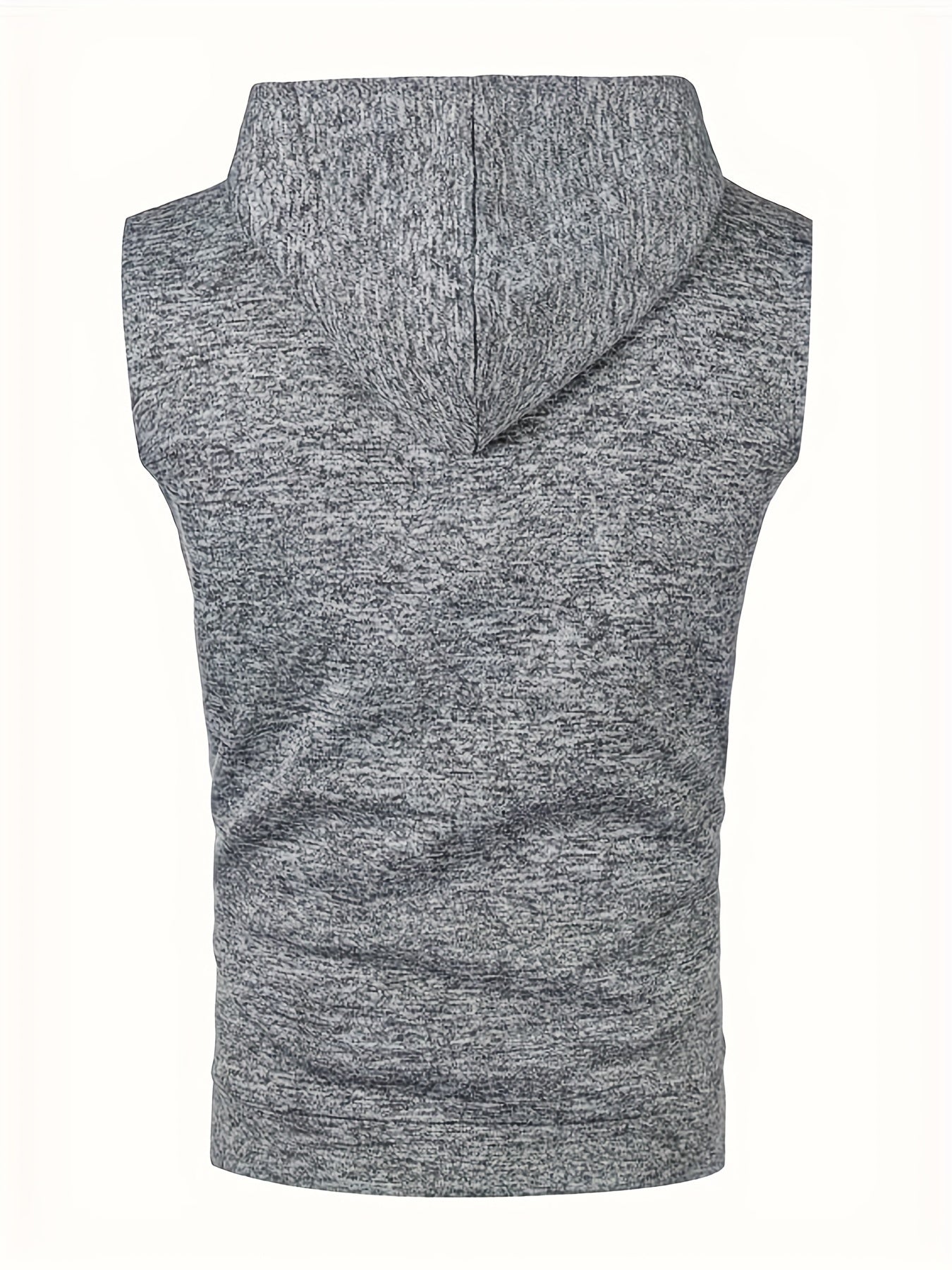 Elegant Hooded Mid Stretch Vest, Men's Casual Vintage Style Sleeveless Sweater Vest For Fall Winter