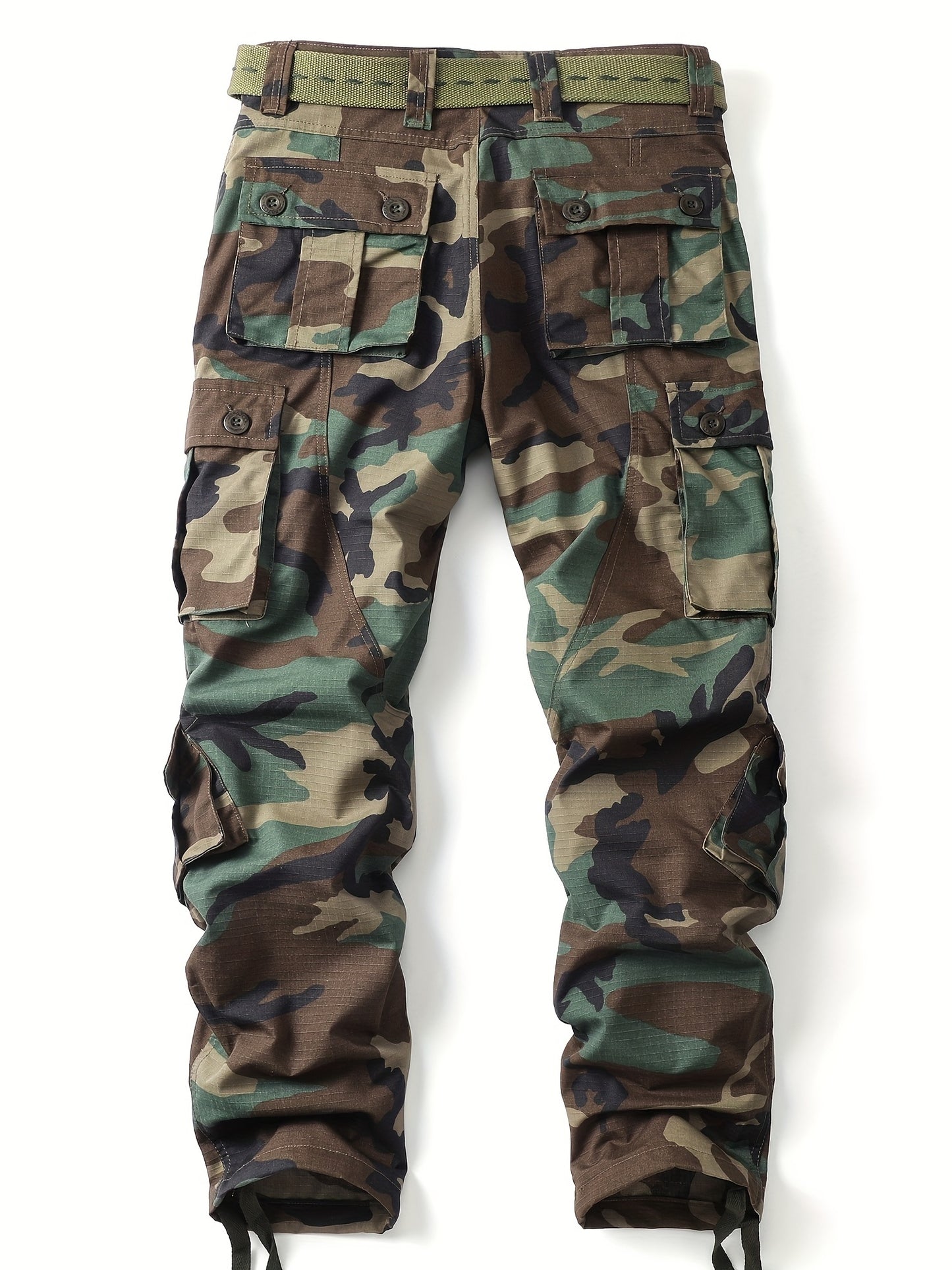 Men's Camouflage Cargo Pants - Comfortable, Durable, Multi-Flap Pocket Outdoor Work Pants for Hiking, Camping, and Heavy-Duty Activities