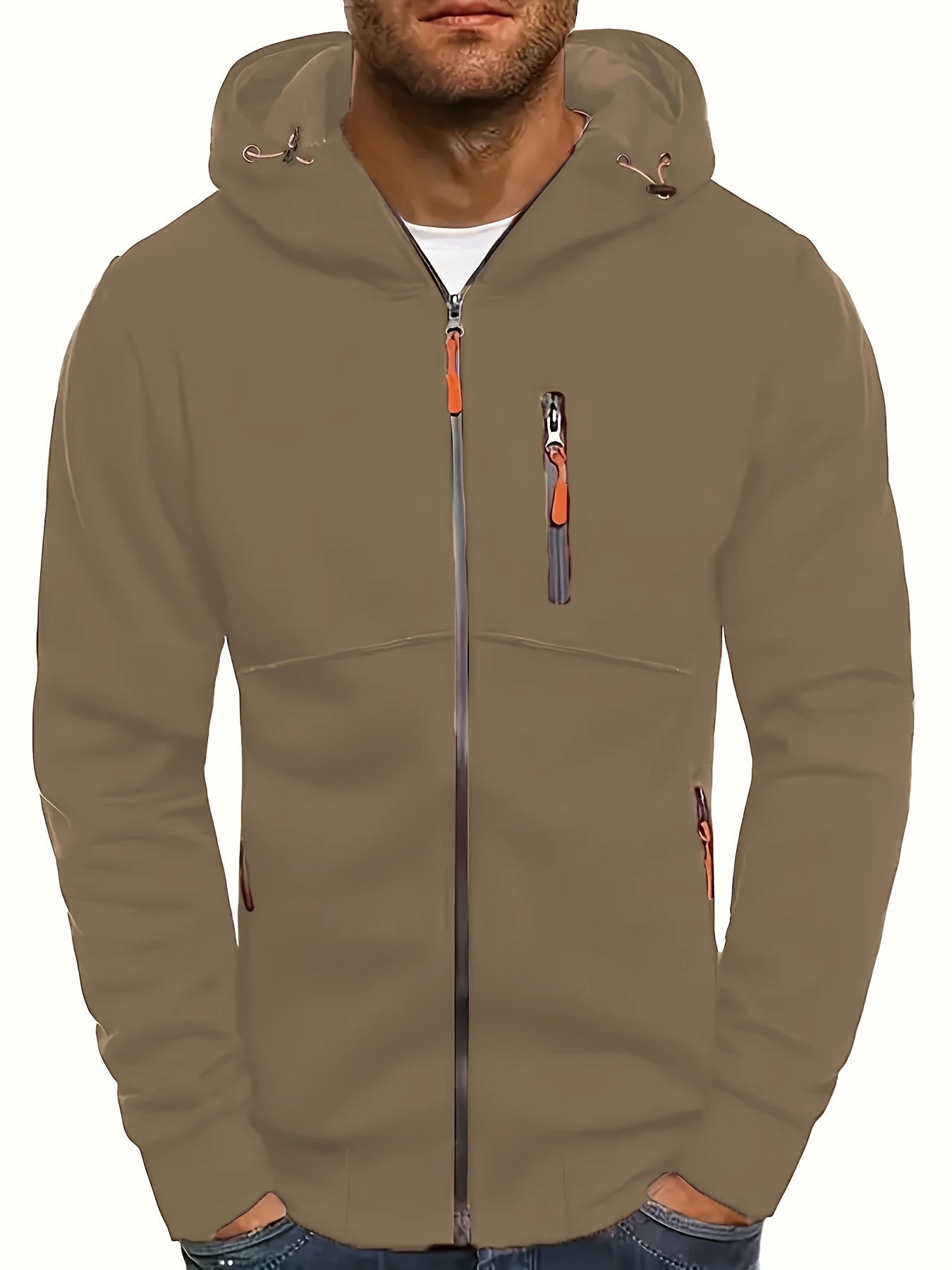 Stylish Slim Fit Hoodie - Fashion Hoodies with Long Sleeve, Lightweight, Zip Up, Kangaroo Pocket, and Comfortable Wear for Casual Occasions - Perfect for Men