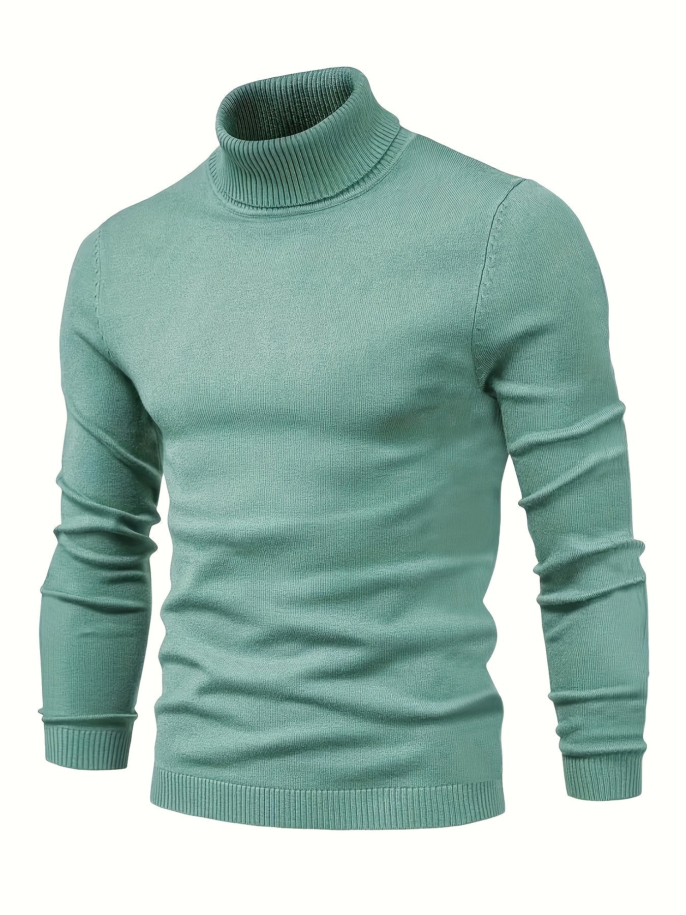 All Match Knitted Sweater, Men's Casual Warm Slightly Stretch Lapel Neck Pullover Sweater For Men Fall Winter