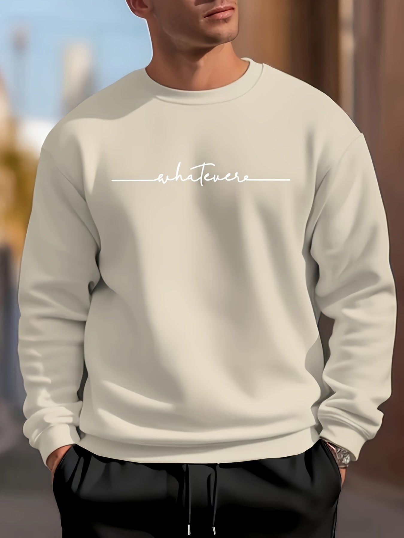 Stylish Letter Print Crew Neck Sweatshirt - Soft, Breathable, Long Sleeve, Pullover Design, Versatile Casual Top for Spring & Autumn, Outdoor Sports, Daily Wear - Comfy, Relaxed Fit, Easy Care