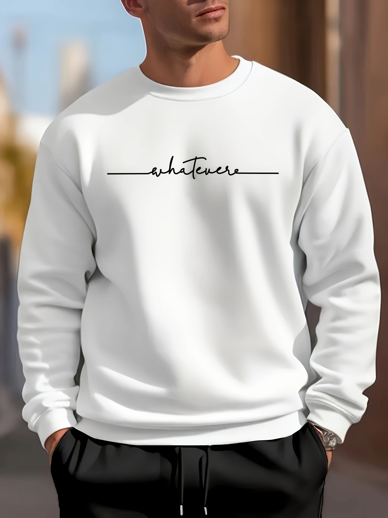 Stylish Letter Print Crew Neck Sweatshirt - Soft, Breathable, Long Sleeve, Pullover Design, Versatile Casual Top for Spring & Autumn, Outdoor Sports, Daily Wear - Comfy, Relaxed Fit, Easy Care