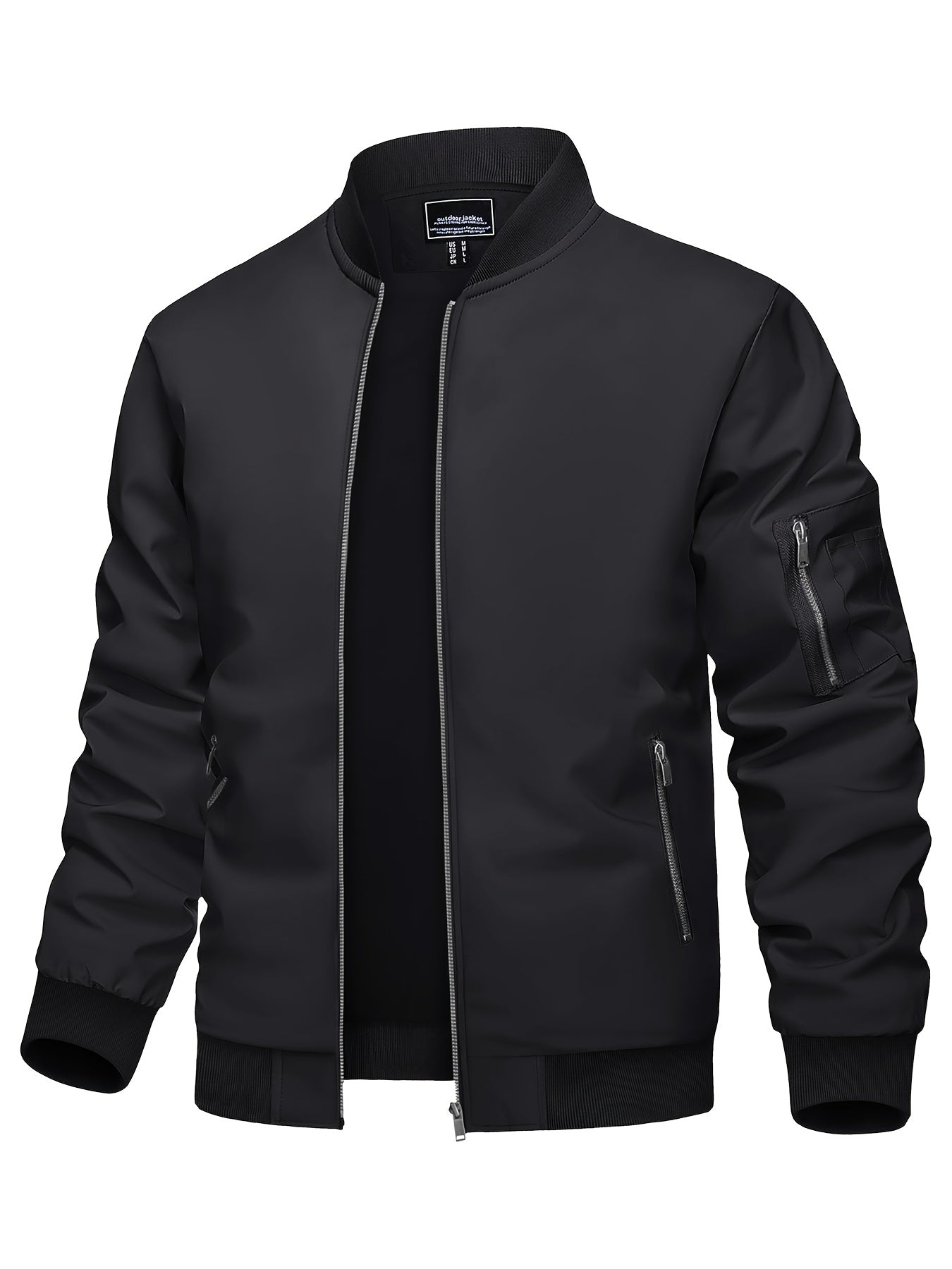 Men's Classic Thermal Bomber Jacket - Lightweight, Soft, Warm, and Windproof with Multi-Pockets, Stand Collar, and Zipper Closure - Perfect for Dating, Running, Party, Working, and Daily Wear in Spring and Fall Seasons