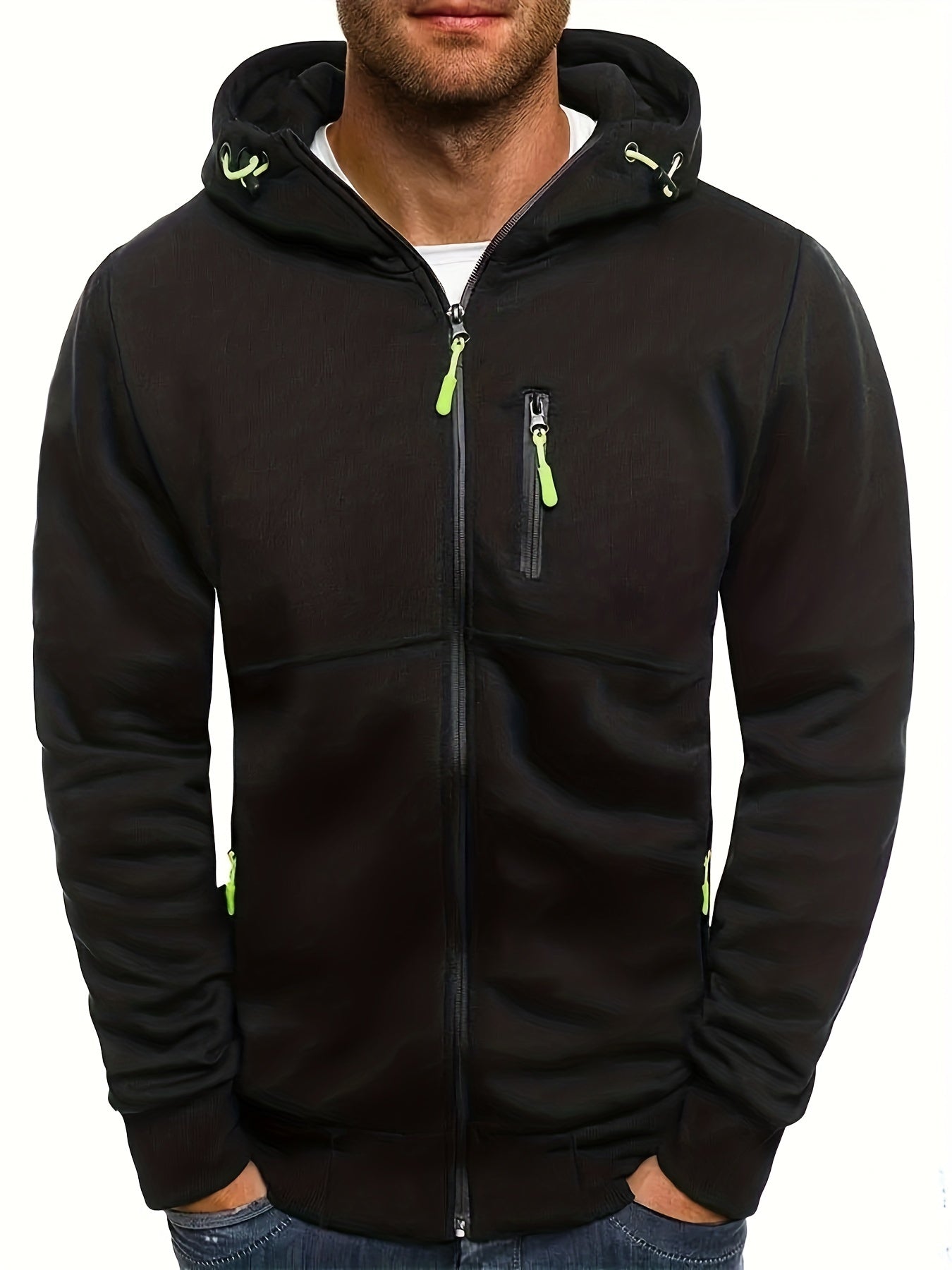 Stylish Slim Fit Hoodie - Fashion Hoodies with Long Sleeve, Lightweight, Zip Up, Kangaroo Pocket, and Comfortable Wear for Casual Occasions - Perfect for Men