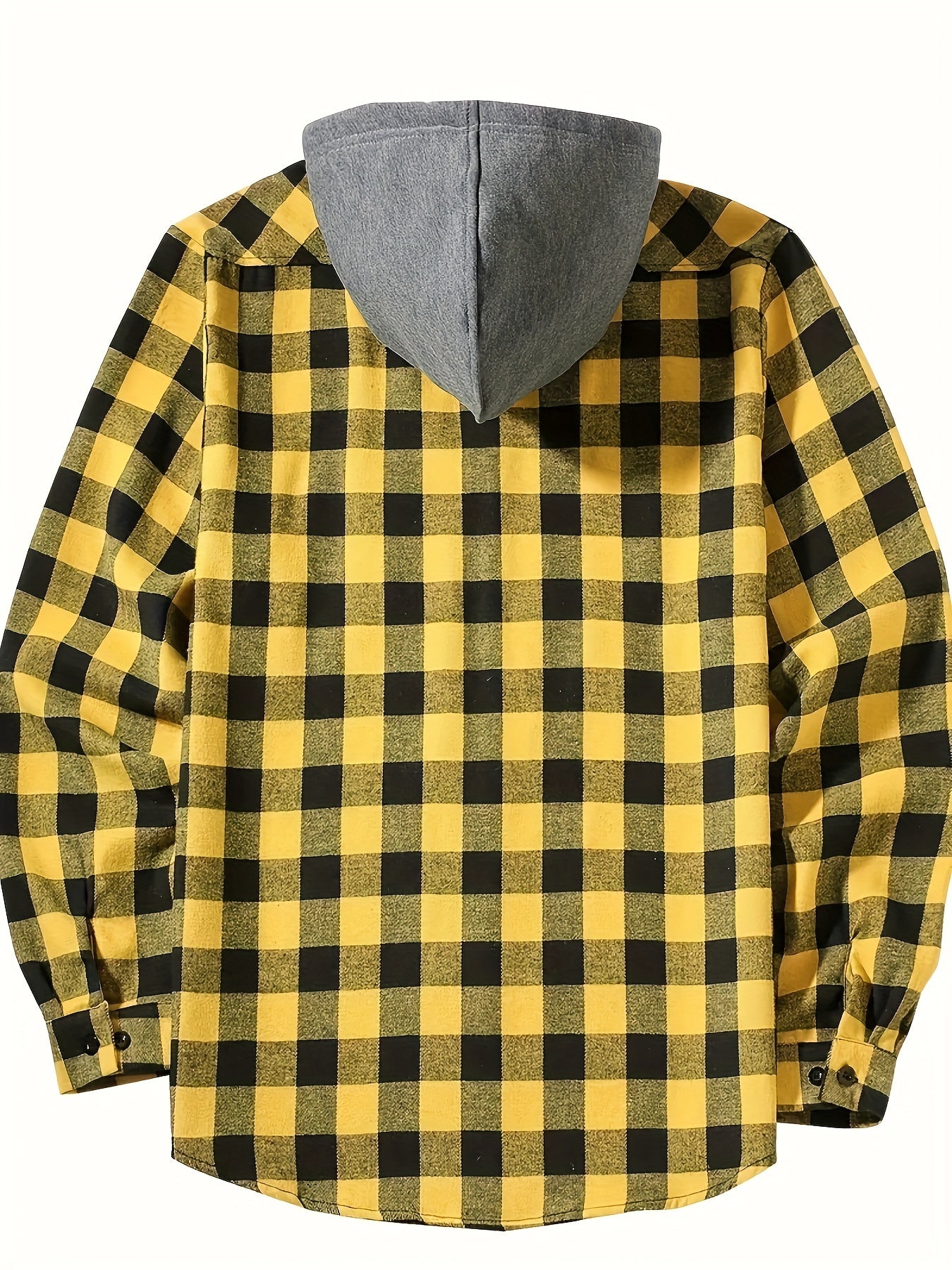 Stylish Plaid Hooded Shirt for Men - Long Sleeve Button-Up Casual Fashion Outerwear with Comfortable Fit, Classic Design, and Versatile Style for Everyday Wear