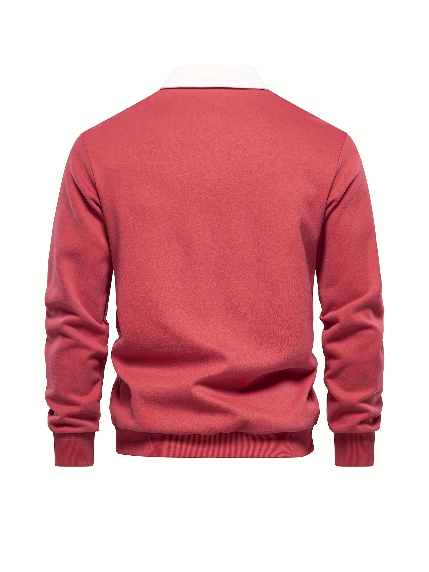 Cotton Blend Retro Color Block Men's Casual Pullover Long Sleeve Lapel Shirt For Spring Fall, Men's Clothing