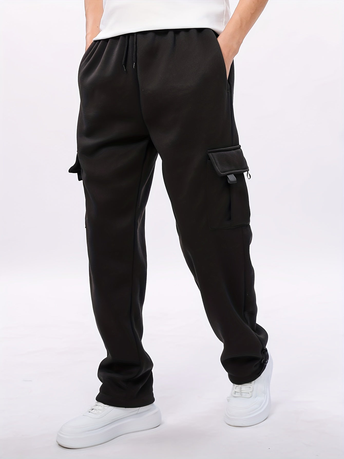 Mens Comfortable & Stylish Cargo Jogger Pants - Spacious Multi Pockets for Everyday Fashion & Sports Lounge Wear