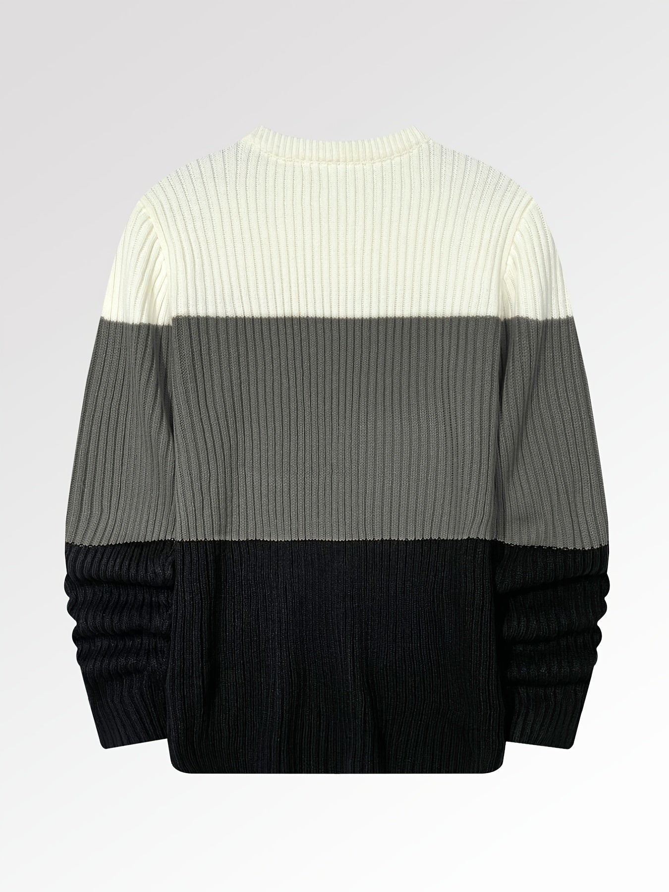 Men's Color Block Crew Neck Pullovers Knit Sweater Top