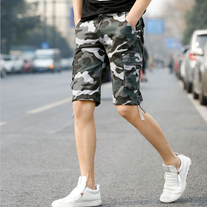 Summer Men's Camouflage Camo Cargo Shorts Casual Cotton Baggy Multi Pocket Army Military Plus Size 44 Breeches Tactical Shorts