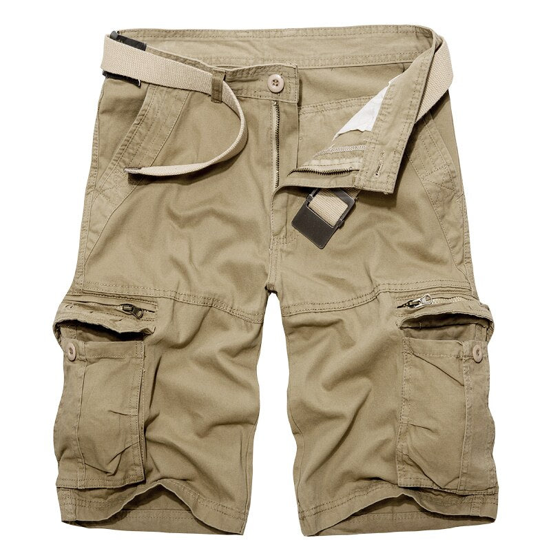 spring summer solid color Tooling shorts men loose washing Multi-pocket tactical cargo cotton shorts for men size 29-40