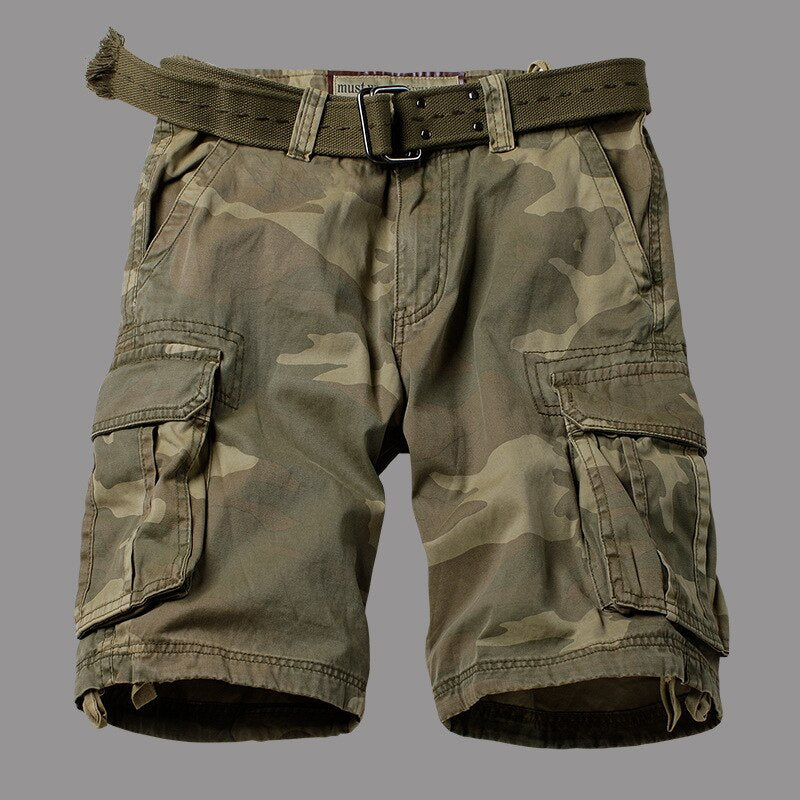 2023 summer Korean style camouflage Military cargo shorts men loose washing Multi-pocket cargo shorts for men 29-42