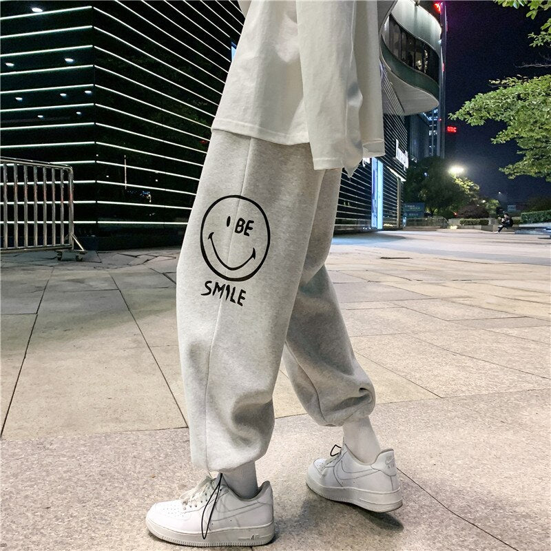 New hiphop pants in spring and autumn, men's and Korean fashion, loose wide leg drawstring leggings, leisure sports pants