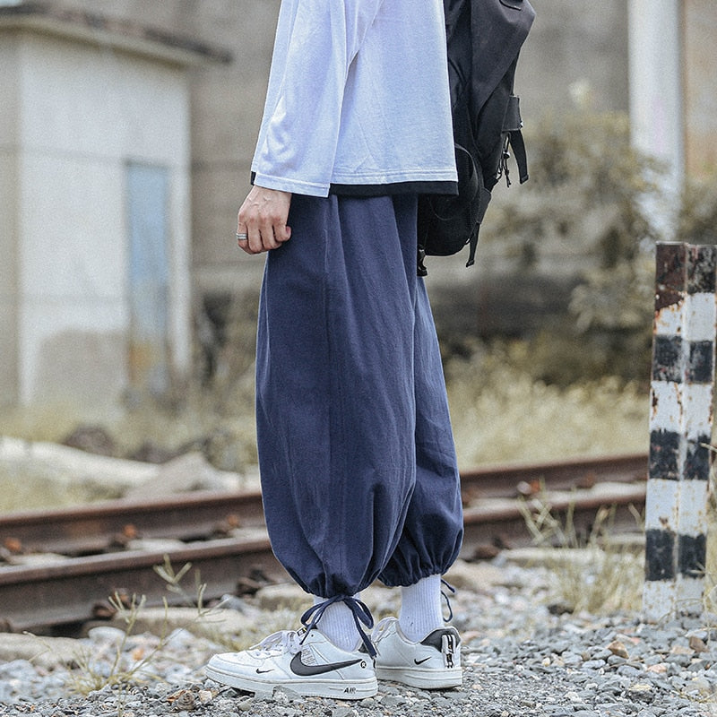 Fashion Men Harem Pants Loose Streetwear Mens Casual Trousers Oversized Man Solid Color Jogging Pants Japanese Style 5XL