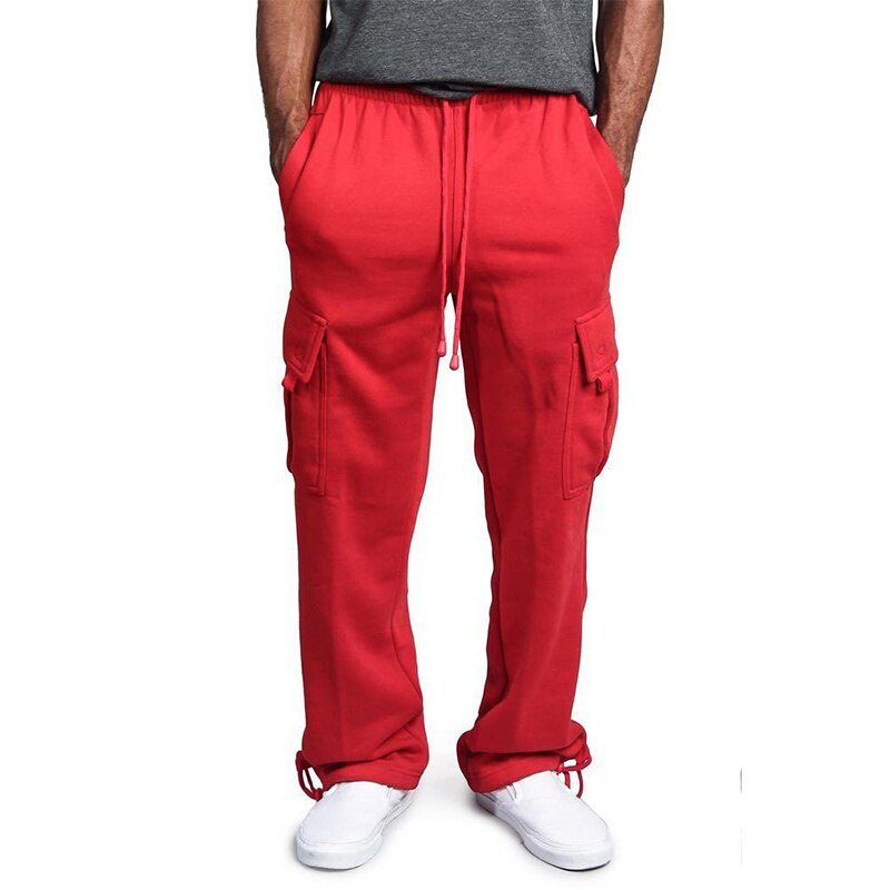 Men Cargo Jogger  Pants Autumn Hip Hop Street wear Loose Trousers Multi Pocket Solid Color Overalls GYM Sports Wear