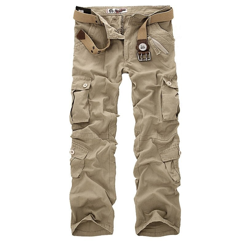 2023 High Quality Men's Cargo Pants Casual Loose Multi Pocket Military Pants Long Trousers for Men Camo Joggers Plus Size 28-40