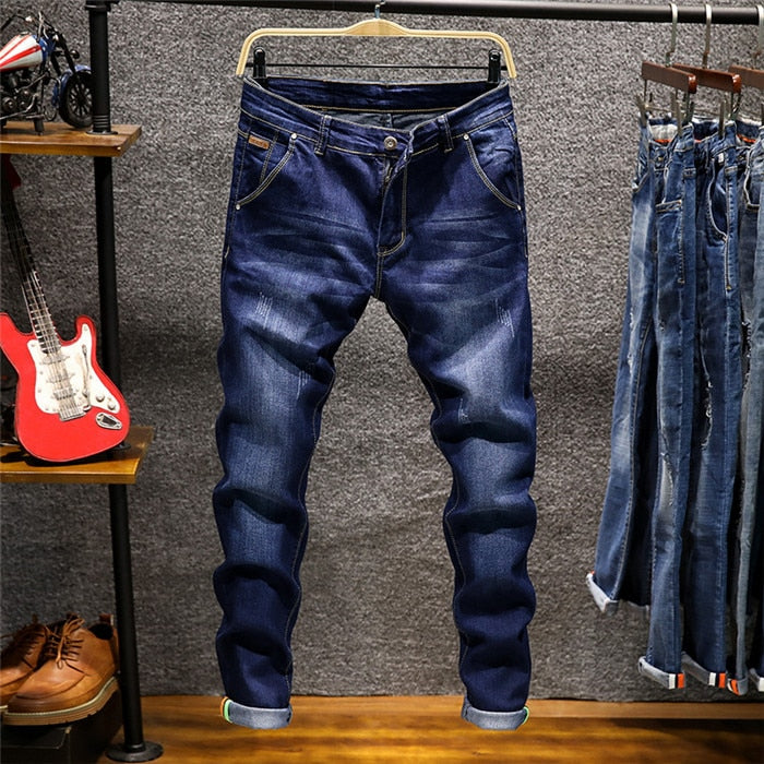 2023 New Style Men's Jeans Fashion Casual High-quality Stretch Skinny Jeans Men's Straight Slim Jeans Boutique Brand Trousers