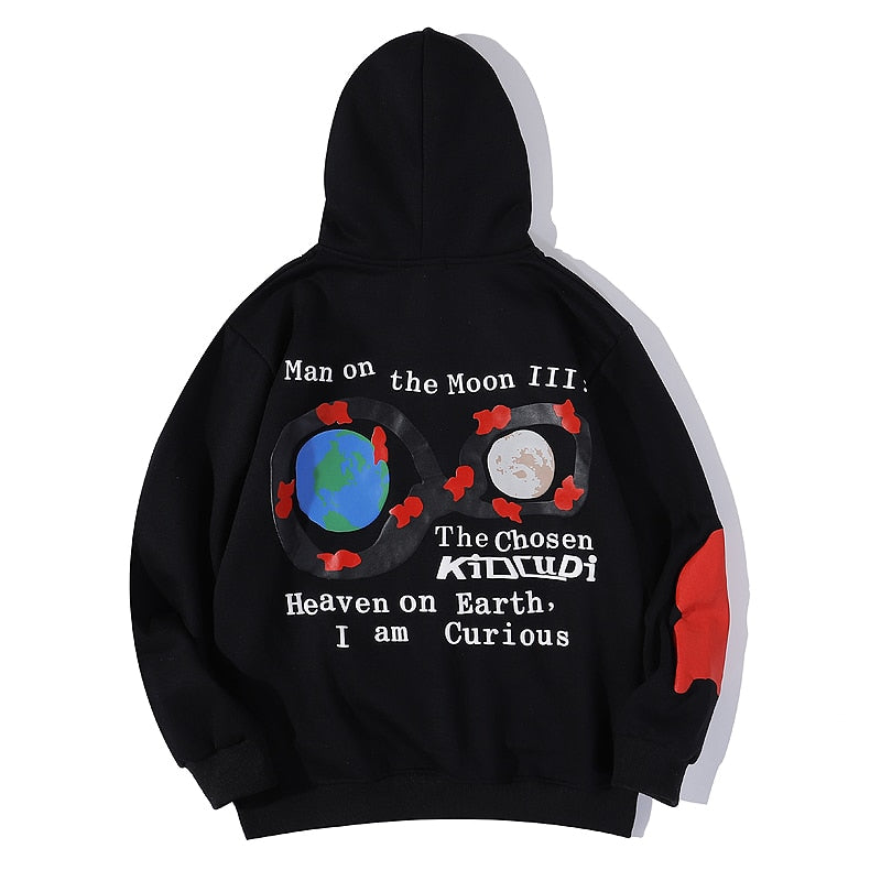 West Letter Foam Stranger Things Fleece Hoodies Oversize Couple Streetwear Casual Sweatshirt Men and Women Loose Hoody