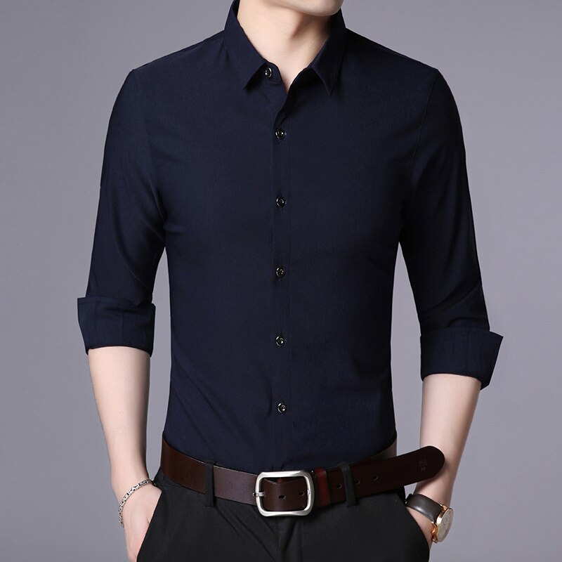 2023 New Fashion Brand Designer Shirt Men Dress Shirts Slim Fit Streetwear Long Sleeve Korean High Quality Casual Men Clothes