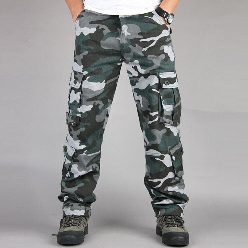 Camo Pants Men Military Multi Pocket Cargo Trousers Hip Hop Joggers Urban Overalls Outwear Camouflage Tactical Pants Wholesale