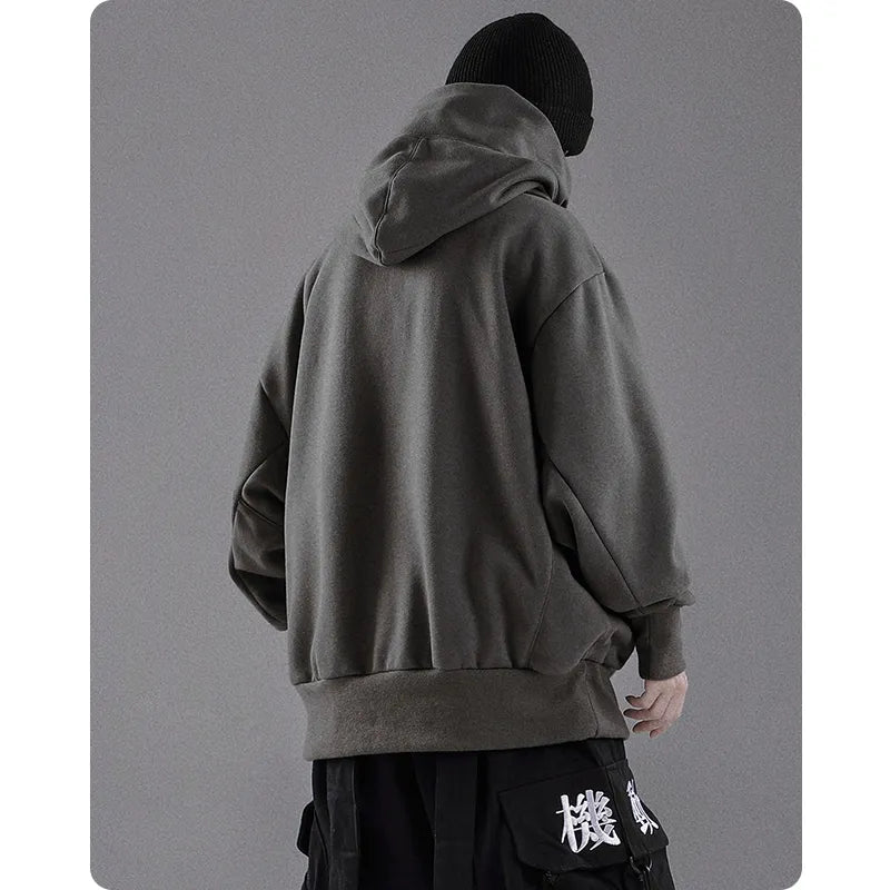 Autumn winter High collar hoodie loose comfortable Men's clothes Harajuku Hiphop streetwear Fleece hooded oversize Sweatshirt