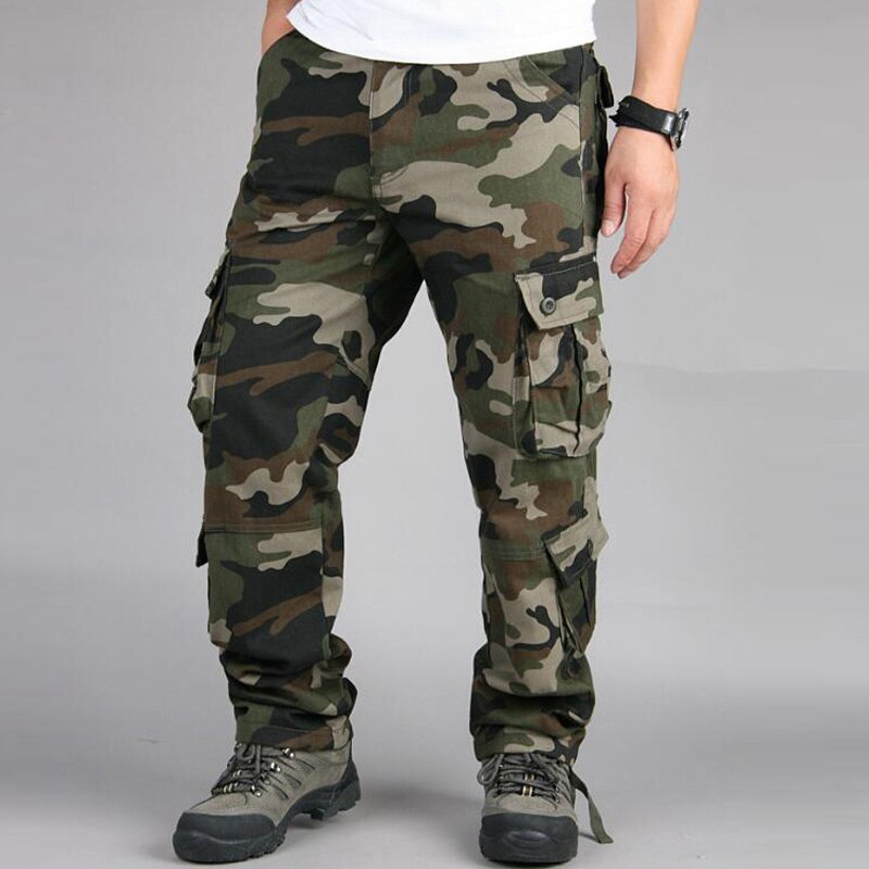 Camo Pants Men Military Multi Pocket Cargo Trousers Hip Hop Joggers Urban Overalls Outwear Camouflage Tactical Pants Wholesale