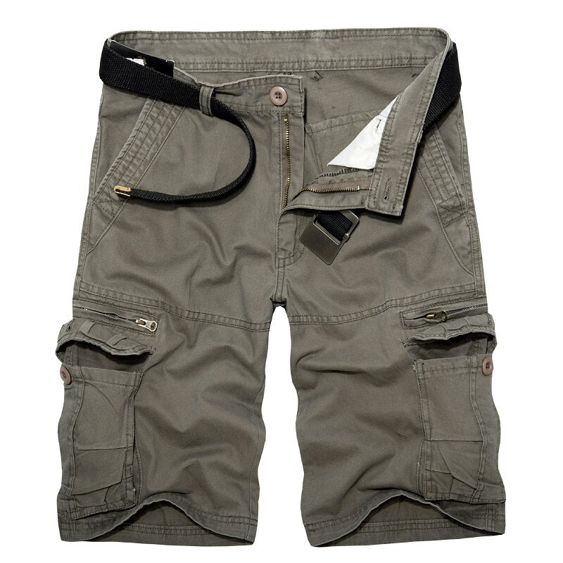 spring summer solid color Tooling shorts men loose washing Multi-pocket tactical cargo cotton shorts for men size 29-40