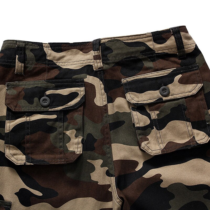 Summer Men's Camouflage Camo Cargo Shorts Casual Cotton Baggy Multi Pocket Army Military Plus Size 44 Breeches Tactical Shorts