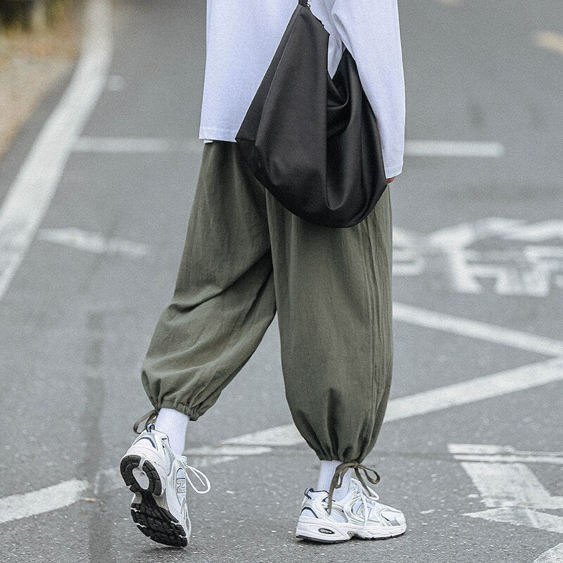 Fashion Men Harem Pants Loose Streetwear Mens Casual Trousers Oversized Man Solid Color Jogging Pants Japanese Style 5XL