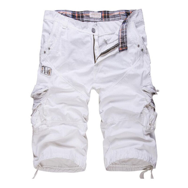 Summer Men's Cropped Trousers Oversized Multi Pocket Streetwear Cotton Cargo Shorts Men Clothing Overalls Casual Shorts AF5822